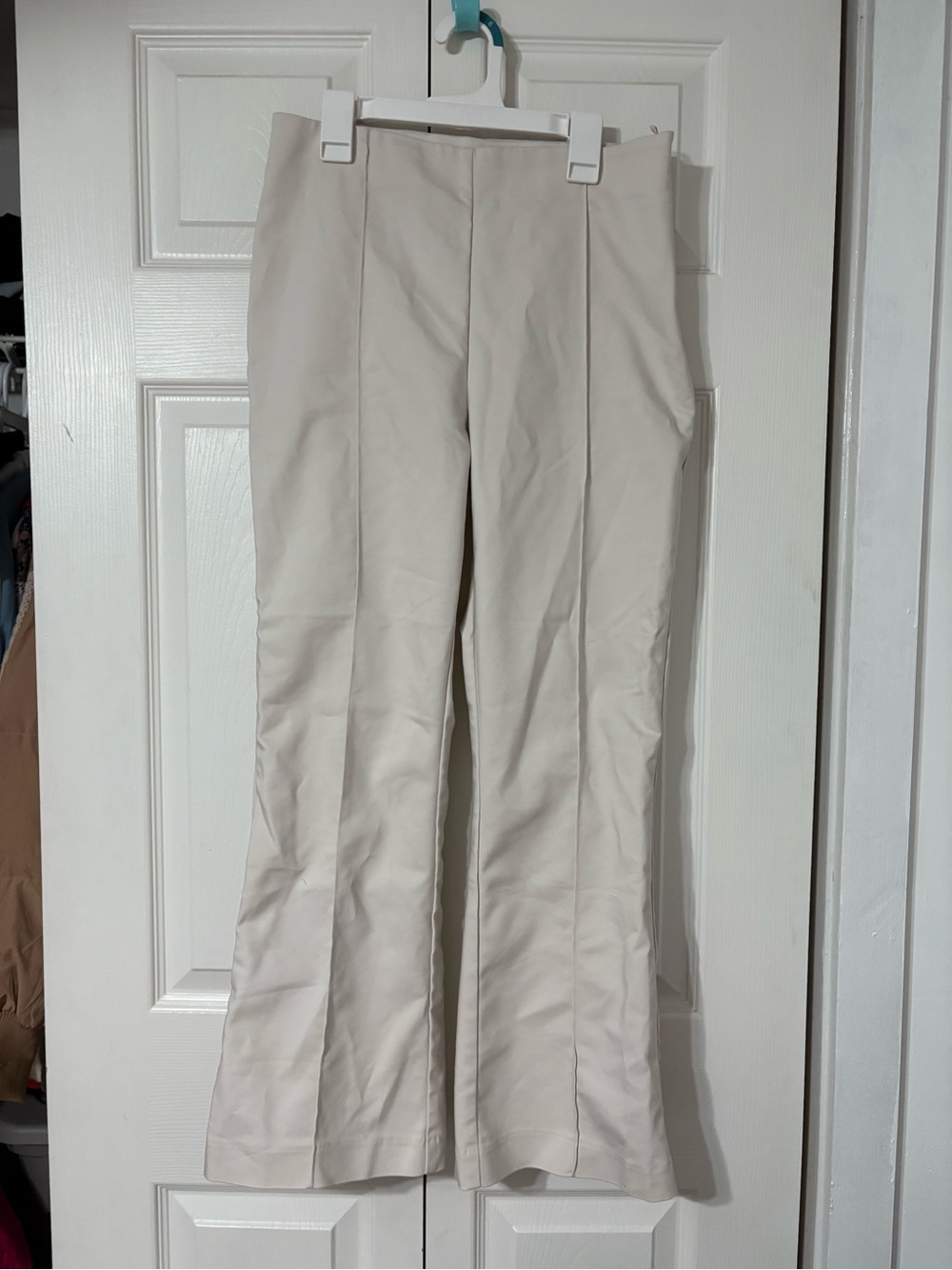 Women’s Flare Ankle Cream Dress Pants